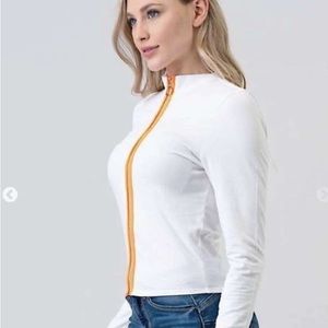 Long Sleeve Contrast Zip Up Top 🫶🏻